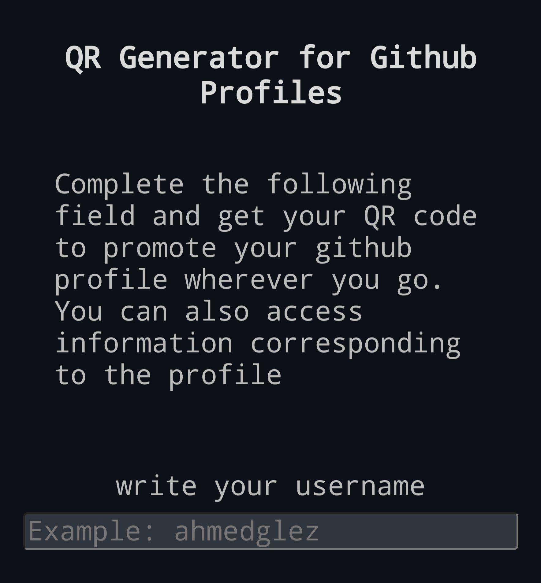 Github Profile QR Generator